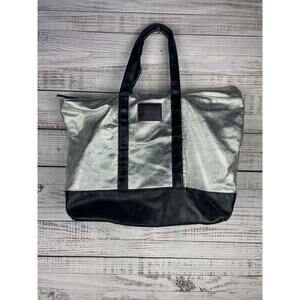 Victoria’s Secret Silver Metallic Duffle Bag Large Travel Dance Shimmer Y2K Gym